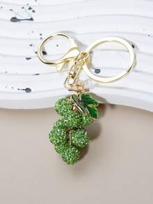 1 pièce Porte-clés raisin en cristal de luxe, pendentif de sac à dos vintage de rue en cristal créatif, convient pour les sacs à main des femmes - Multicolore - Voir 2