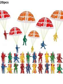 5/10/20pcs Parachute Toys, Outdoor Flying Toys, Mini Paratrooper Soldier Parachute Flying Throwing Outdoor Toys, Party Gifts, Gift Bag Fillers, Random Styles And Colors - Multicolor - View 9