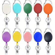Móc khóa 3 màu ngẫu nhiên, Cuộn huy hiệu có thể thu vào Vicloon, Móc chìa khóa móc khóa kẹp dây đeo chìa khóa, Huy hiệu ID, Thẻ tên, Đồ dùng học tập, Quay lại trường học - Nhiều màu - Xem 19