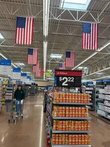 1 pieza Bandera estadounidense, decoración de jardín, bandera colgante de calle, decoración festiva, artículo de mano para eventos de competición