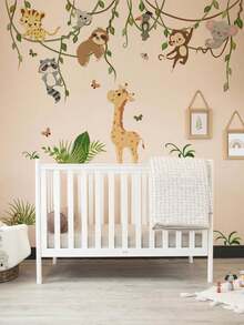 1PC/2pcs Removable PVC Wall Decals – [Honey Pot Bear, Vine Man Animal Monkey]Self-Adhesive Waterproof Wall Stickers For Home Decor, Room Decor, Wall Decor, And Kitchen – Easy To Apply, Ideal For Living Room, Bedroom, Or Office Home Decor