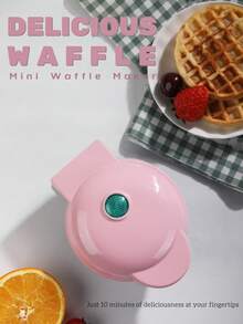 SCISHARE 1个350瓦4英寸迷你华夫饼机，带墙插，可制作单人份华夫饼、薯饼、生酮华夫饼，易清洁不粘涂层