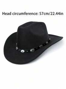 Western Cowboy Hat For Men Women Classic Roll Up Fedora Hat With Buckle Belt