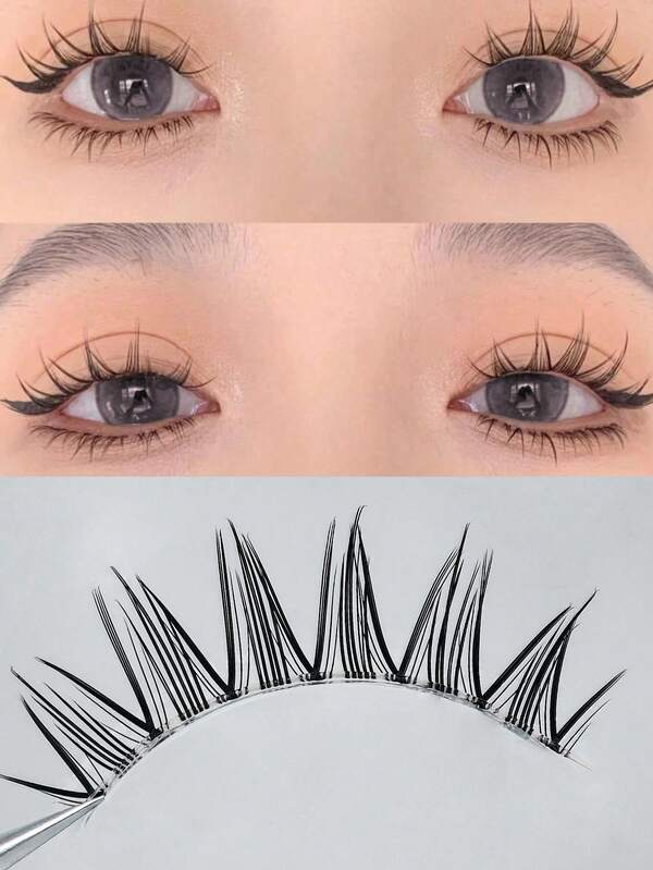 5 أزواج من إطالة الرموش الرفيعة بطبعة نمر على الطراز الأنمي، شفافة، تغليف جميل