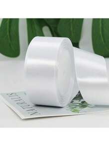 1 Roll 25 Yards White Christmas Satin Ribbon, Handmade Bow Craft, Wedding Christmas Decoration DIY, Card & Gift Wrapping