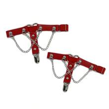 Women's Leg Garter, Punk Rivet PU Leather Sock Suspender, Leg Decor Garter Belt - Multicolor - View 5