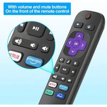 Replacement TV Remote Control For Roku TV, Infrared, Black, 2 Pack
