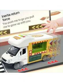 Ice Cream Truck Alloy Die-Cast Car Toy, Kids Pretend Play Food Vehicle, Simulation Popsicle, Pizza, Hamburger Car