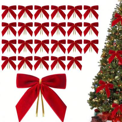 12 chiếc nơ Giáng sinh, nơ cho cây thông Noel, nơ xoắn để gói quà, vòng hoa, đồ thủ công, nhà cửa, đám cưới, trang trí tiệc tùng, đồ trang trí Giáng sinh nhỏ (9*9 cm)