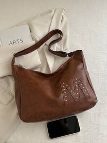 Fashionable Large Capacity Shoulder Bag For Women, Design Tote Bag - Brown - View 3
