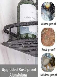 1/2个免钻孔自粘式淋浴置物架，浴室毛巾架，厨房收纳架，浴室储物架，化妆品收纳架，铝合金材质，大容量储物盒，适用于浴室、厨房、橱柜下方、水槽下方、阳台、浴室装饰、宿舍必备、房间装饰、壁挂式置物架，浴室配件，浴室工具