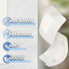 5/15/30/50/100pcs Pack Breathable Self-Adhesive Medical Wound Dressing - Sterile Medical Wound Bandages - Soft Non-Woven Fabric, Suitable For Sensitive Skin, Suitable For Outdoor, Sports, Travel - White Elastic Bandage, Skin-Friendly Material - White - View 4