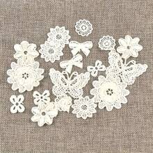 20 White Lace Flower Butterfly Embroidery Patch, 0,79 - 2 Inches - Elegant Mesh Patch For Fabric, Garment And Craft Decorations, Sewing Decorative Flower Lace Embroidery, Lace Decorations - 20 - 查看 2