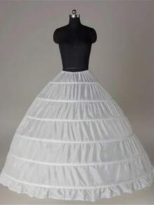 Cheap 6 Hoop Crinoline White Long Wedding Petticoat Ball Gown Dress Underskirt Skirt Half Slips Wedding Accessories