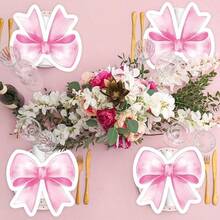 30pcs Pink Bow Napkins Bow Themed Party Decorations Bow Knot Guest Towel Disposable Hand Napkins For Baby Bridal Shower Bachelorette Engagement Wedding Tea Birthday Party Supplies Table Decor - Pink - View 6