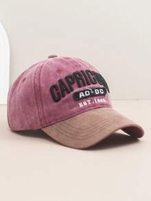 1pc Letter Embroidered Vintage Decoration Snapback Cap, Fashionable Street Style, Suitable For Spring/Summer