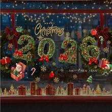 Weihnachten 2026 Kiefernnadel Glocke Fenster Aufkleber - Feiertags Anti-Statik Glas Dekorationen für Türen & Fenster | Innen- und Außendekoration