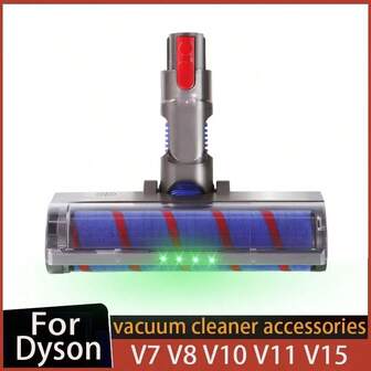 Vacuum Cleaner Head Compatible With V7 V8 V10 V11 V15, Soft Roller Brush With LED Lights, Suitable For Hard Floors