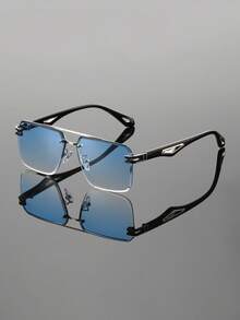 1 件复古金属男士时尚眼镜，经典大镜框