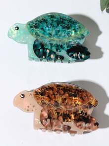 1/2pcs Cute Ocean Element Simulation Turtle Hair Clip, High-End Hair Claw For Ponytail, Painless Fixing Clip For Daily Outing, Dating, Beach Vacation, Themed Events, Holidays, Valentine's Day, Halloween, Thanksgiving, Birthday, Creative Gift Fall Fashion Claw Clips Autumn Hair Accessories Elegant Hair Clutch Clips For Hair Winter