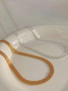 1 Pc Lace-Woven Necklace S925 Sterling Silver Casual Ladies Mother's Day Fine Jewelry Gift Women's Daily Wear