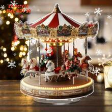 2D Flat - Decorazione natalizia in acrilico a forma di carosello 2d charmizzante, regalo perfetto per le vacanze per parenti e parenti, adatto per soggiorno, camera da letto, spessore C 0.3 - 0,3 cm