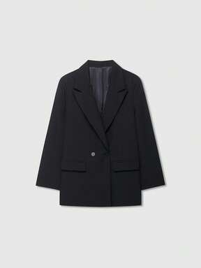Blazer croisé décontracté pour femmes au col châle, couleur unie, manches longues, minimaliste , convient pour le printemps/l'automne/l'hiver