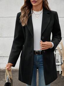 Women's Elegant Overcoat Shawl Collar Single Breasted Outerwear Winter Long Coat