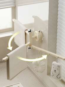 3-Arm Rotating Multifunctional Seamless Push-Pull Hook, Wall-Mounted Suction Cup Towel Rack, No-Drill Wall-Mounted Bathroom Storage Rack, Rotatable Clothes Hanger, Dishcloth Draining Shelf, Foldable Design, Storage Rack, Suitable For Shower Room, Kitchen, Balcony And Other Occasions. Can Store Towels, Hand Towels, Spoons, Spatulas And Other Tools. Ideal For Home And Dorm Installation. - Multicolor - View 4
