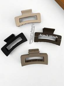 4pcs Medium Square Lightweight Hair Claw Clips In Mixed Coffee Colors, Suitable For Bun Hairstyles For Daily And Formal Occasions, Gift For Girlfriend, Back To School Season Hair Accessories Fall Hair Clips Autumn Decor Accessories For Women