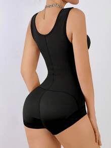Shapewear For Women Tummy Control Post Surgery Full Body Shaper Butt Lifter With Zipper Crotch - Black - View 2