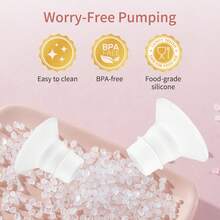 2pcs Transparent Frosted Flange Inserts, Available In 14/16/18/20/22mm, Soft & Skin-Friendly, Suitable For 24mm Flange/Shields Of Momcozy M5/S12 Pro/V1/V2, Spectra, Medela, MomMed, Eufy, Lansinoh, Elvie Breast Pumps - Multicolor - View 3