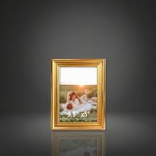 1pc/4pcs Luxury Gold Photo Frames, 3D Edge Design, 3.5x5", 4x6", 5x7", 6x8", 8x10" Options, Decor For Living Room, Bedroom, Office, Wedding, Anniversary, Christmas, Pet Memorial, Comes With Random Photo Paper (For Reference Only)