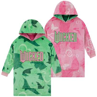  WICKED Reversible Girls Blanket Hoodie,  And  Oversized Girls Hooded Blanket, Multicoloured One Size