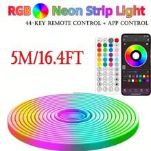 5M Bluetooth LED Neon Light Strip, Supports App & Remote Control, RGB LED Neon Lights, Flexible Light Strip, Suitable For Home Decor, LED Lights, Wall Decor Lights, TV Backlight, Night Light, Fairy Lights, LED Lamps, Decorative Lights, Etc. - Multi-color light - View 11