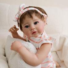 Lifelike Reborn Baby Dolls Girl Realistic Newborn 19 Inch Handmade Full Body Soft Vinyl Real Life Dolls Toddler Baby Dolls Gift Set For Kids Age 3+