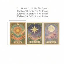 Tranh vẽ trên vải hình lá bài Tarot Mặt Trời, Mặt Trăng, Sao, Tranh treo tường chủ đề bầu trời sao, Tranh áp phích chiêm tinh, Nghệ thuật Tarot, Tranh áp phích chiêm tinh cổ điển, Tác phẩm nghệ thuật phong cách Boho huyền bí, Trang trí nhà cửa, Trang trí phòng khách, Trang trí tường, Không khung - Nhiều màu - Xem 5
