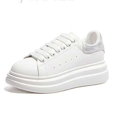CAMEL CROWN Women's White Platform Round Toe Casual Sneakers, Versatile Soft Sole Sports Shoes