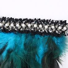 2pcs Halloween Performance Ball Feather Wristbands, Wrist Accessories, Role-Playing Costume Props, Suitable For Party And Party Dressing Props, Perfect Gifts For Friends During Holidays - Green - View 3