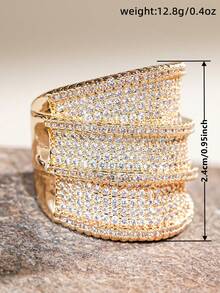 1 Pc Pretty Cubic Zirconia Ring For Women For Wedding Engagement Anniversary Party Jewelry Valentine's Day Gift