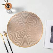 4 Stücke/6 Stücke/8 Stücke runde Tischsets mit abgerundeten Kanten, 6er Set, beige Tischsets hitzebeständig, isoliert, fleckabweisend, geeignet für Dinner, Hochzeit, Party, 6er Tischset-Set kann als Tischsets und Dekorationen verwendet werden, runde Tischsets ideal für Weihnachten, Thanksgiving, Silvester Feiern, Küche, Hotel, Restaurant, Geburtstag, Einweihungsparty, Familientreffen, Hochzeit, Ostern, Innen- und Außenbereich