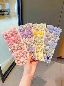 10/30pcs Set Women Spring New Cute Sweet Floral Hair Scrunchies Fabric Printed Elastic Hair Ties Hair Accessories, No Card Packaging Ponytail Holders Hair Rubber Bands Hair Rope,Summer,Holiday,Travel - Multicolor - View 10