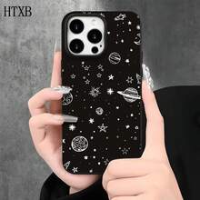 Fundas y carcasas protectoras para teléfono con diseño de planeta blanco y orificios grandes. Compatibles con phone 16 Pro Max, 16, 15 Pro, 14, 14 Plus/14 Pro Max, 13, 13 Pro, 12 Pro, 11/11 Pro. Regalos para cumpleaños y festividades - Blanco - Ver 2