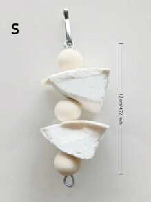 1 peça de brinquedo de mastigar para papagaio, espeto de espinha de peixe com tinta, suprimentos para ranger os dentes, espetos de petisco para pássaros, brinquedos naturais para roer pássaros, brinquedos de treinamento, acessórios para pendurar gaiolas de pássaros, suprimentos para pássaros