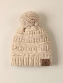 1 pièce Bonnet bébé garçon fille nouveau-né bambin enfant pompon noir chapeau tricoté douillet hiver chaud mignon style Y2K - 1PC - Voir 9