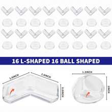 10/12/14/16/18/20 piezas Protectores de esquina de seguridad para bebés, 2 formas de protectores de esquina y cubiertas de bordes para bebés, cubiertas de esquina de mesa transparentes, protectores de esquina para bebés, protectores de borde de mesa y silla, protectores de esquina de muebles transparentes