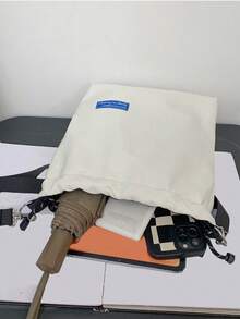 TIANDINGYU Women's Crossbody Bag, Fabric Drawstring Bucket Bag, Casual Street Style Shoulder Bag, Shopping Tote Bag, Large Capacity Japanese Style Bucket Bag, Minimalist Fashion Canvas Bag, Work Commuter Bag