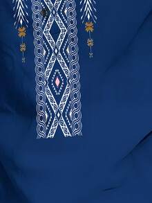 男士绅士优雅简约长袖衬衫，商务休闲 - 藍色 - 查看 5