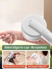 高压手持花洒套装，钢琴键式控制，镀铬表面，可调节喷淋模式，壁挂式安装，为您带来奢华的浴室体验。这款可调节花洒采用耐用塑料材质，是现代浴室的理想之选。 - 白色 - 查看 8