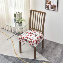 1/2/4/6pcs Printed Christmas Dining Chair Seat Covers, Stretch Removable & Washable Dining Chair Seat Protectors - Multicolor - View 12